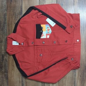 NWT Disney Marvel Pop Art Unisex Red Denim Jacket